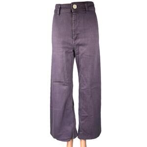 Zara The Marine Straight Women's Purple High Waisted Wide Leg Denim Jeans Size 2